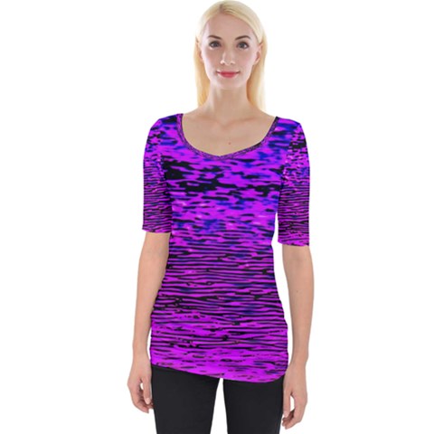 Magenta Waves Flow Series 2 Wide Neckline Tee by DimitriosArt