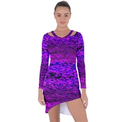 Magenta Waves Flow Series 2 Asymmetric Cut-out Shift Dress by DimitriosArt