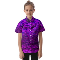 Magenta Waves Flow Series 2 Kids  Short Sleeve Shirt by DimitriosArt