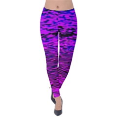 Magenta Waves Flow Series 2 Velvet Leggings by DimitriosArt