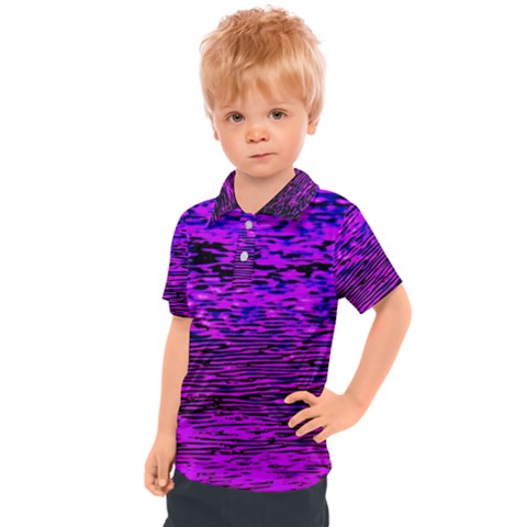 Magenta Waves Flow Series 2 Kids  Polo Tee by DimitriosArt