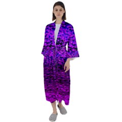 Magenta Waves Flow Series 2 Maxi Satin Kimono by DimitriosArt