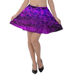 Magenta Waves Flow Series 2 Velvet Skater Skirt by DimitriosArt