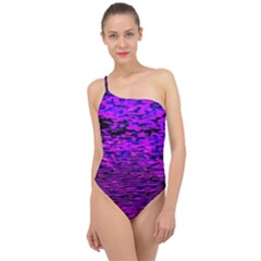 Magenta Waves Flow Series 2 Classic One Shoulder Swimsuit