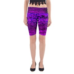 Magenta Waves Flow Series 2 Yoga Cropped Leggings by DimitriosArt