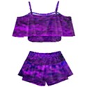 Magenta waves flow series 2 Kids  Off Shoulder Skirt Bikini View1