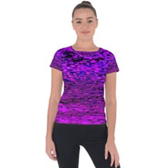 Magenta Waves Flow Series 2 Short Sleeve Sports Top  by DimitriosArt