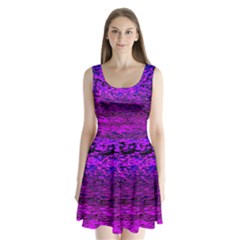 Magenta Waves Flow Series 2 Split Back Mini Dress  by DimitriosArt