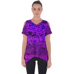 Magenta Waves Flow Series 2 Cut Out Side Drop Tee by DimitriosArt