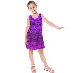 Magenta Waves Flow Series 2 Kids  Sleeveless Dress by DimitriosArt