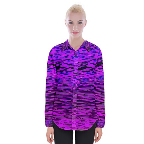 Magenta Waves Flow Series 2 Womens Long Sleeve Shirt by DimitriosArt