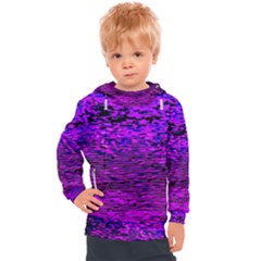 Magenta Waves Flow Series 2 Kids  Hooded Pullover by DimitriosArt