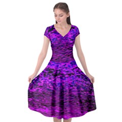 Magenta Waves Flow Series 2 Cap Sleeve Wrap Front Dress by DimitriosArt