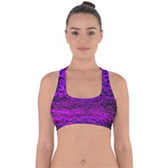 Magenta Waves Flow Series 2 Cross Back Hipster Bikini Top  by DimitriosArt