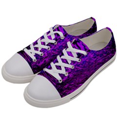 Magenta Waves Flow Series 2 Men s Low Top Canvas Sneakers by DimitriosArt