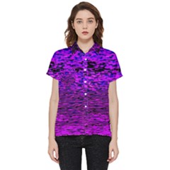 Magenta Waves Flow Series 2 Short Sleeve Pocket Shirt by DimitriosArt