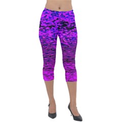 Magenta Waves Flow Series 2 Lightweight Velour Capri Leggings  by DimitriosArt