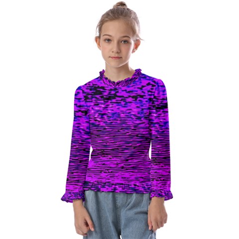 Magenta Waves Flow Series 2 Kids  Frill Detail Tee by DimitriosArt