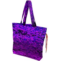 Magenta Waves Flow Series 2 Drawstring Tote Bag by DimitriosArt