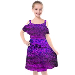 Magenta Waves Flow Series 2 Kids  Cut Out Shoulders Chiffon Dress by DimitriosArt