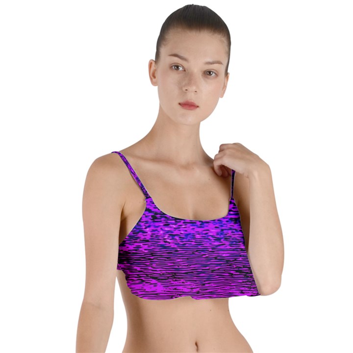 Magenta waves flow series 2 Layered Top Bikini Top 