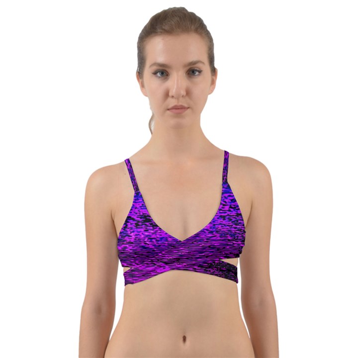 Magenta waves flow series 2 Wrap Around Bikini Top