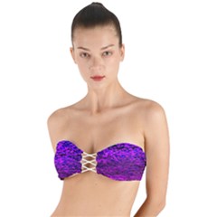 Magenta Waves Flow Series 2 Twist Bandeau Bikini Top by DimitriosArt