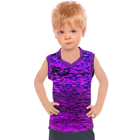 Magenta Waves Flow Series 2 Kids  Sport Tank Top by DimitriosArt