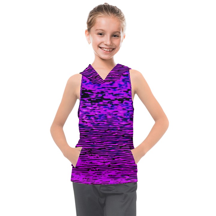 Magenta waves flow series 2 Kids  Sleeveless Hoodie