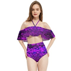 Magenta Waves Flow Series 2 Halter Flowy Bikini Set  by DimitriosArt