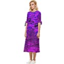 Magenta waves flow series 2 Bow Sleeve Chiffon Midi Dress View2