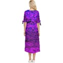 Magenta waves flow series 2 Bow Sleeve Chiffon Midi Dress View4