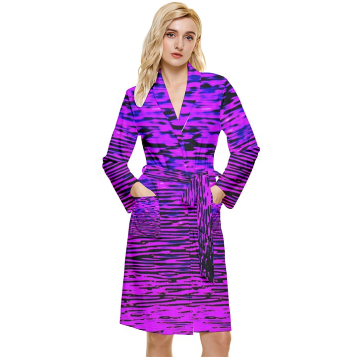 Magenta waves flow series 2 Long Sleeve Velour Robe