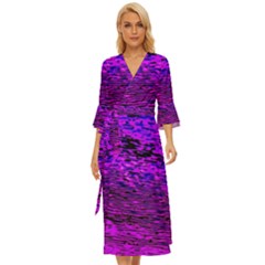 Magenta Waves Flow Series 2 Midsummer Wrap Dress by DimitriosArt