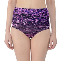 Purple  Waves Abstract Series No2 Classic High-waist Bikini Bottoms by DimitriosArt