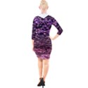 Purple  waves abstract series no2 Quarter Sleeve Hood Bodycon Dress View2