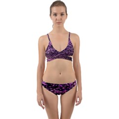 Purple  Waves Abstract Series No2 Wrap Around Bikini Set by DimitriosArt