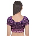 Purple  waves abstract series no2 Velvet Short Sleeve Crop Top  View2