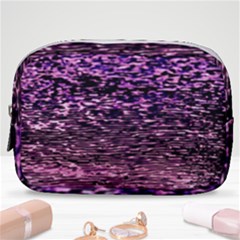 Purple  Waves Abstract Series No2 Make Up Pouch (small) by DimitriosArt