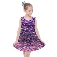 Purple  Waves Abstract Series No2 Kids  Summer Dress