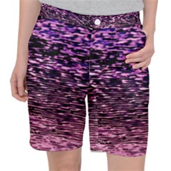 Purple  Waves Abstract Series No2 Pocket Shorts by DimitriosArt