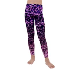 Purple  Waves Abstract Series No2 Kids  Lightweight Velour Leggings by DimitriosArt