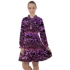 Purple  Waves Abstract Series No2 All Frills Chiffon Dress by DimitriosArt