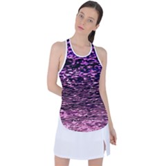 Purple  Waves Abstract Series No2 Racer Back Mesh Tank Top by DimitriosArt