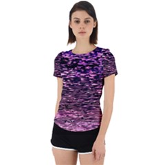 Purple  Waves Abstract Series No2 Back Cut Out Sport Tee by DimitriosArt