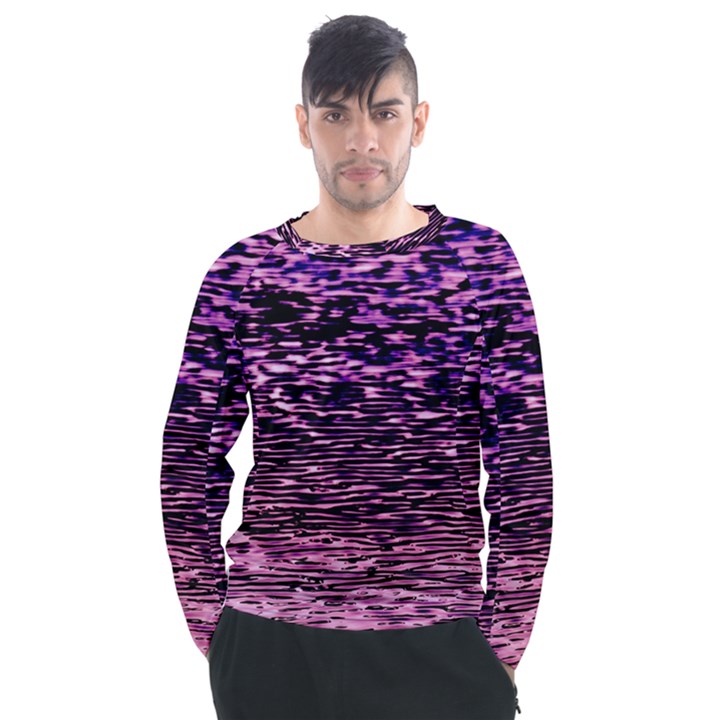 Purple  waves abstract series no2 Men s Long Sleeve Raglan Tee