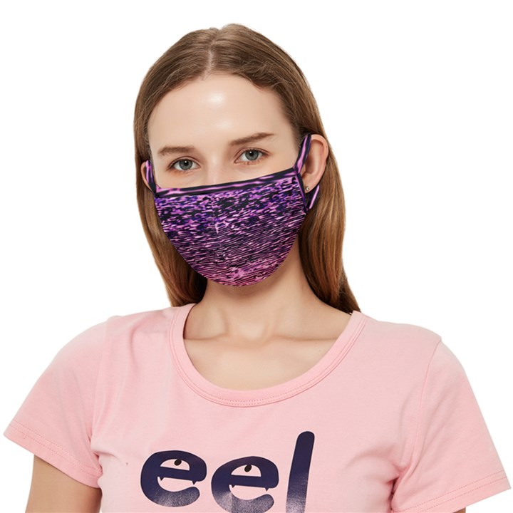 Purple  waves abstract series no2 Crease Cloth Face Mask (Adult)