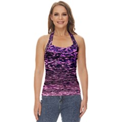 Purple  Waves Abstract Series No2 Basic Halter Top