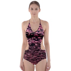 Pink  Waves Flow Series 11 Cut-out One Piece Swimsuit