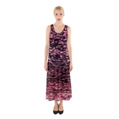 Pink  Waves Flow Series 11 Sleeveless Maxi Dress by DimitriosArt